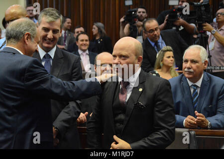 Porto Alegre, Brasile. 01 feb 2018. anno termine come vice Marlon Santos come presidente del gruppo. Credito: Omar de Oliveira/FotoArena/Alamy Live News Foto Stock