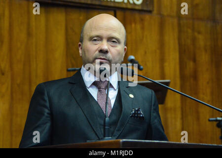 Porto Alegre, Brasile. 01 feb 2018. anno termine come vice Marlon Santos come presidente del gruppo. Credito: Omar de Oliveira/FotoArena/Alamy Live News Foto Stock