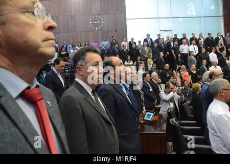 Porto Alegre, Brasile. 01 feb 2018. anno termine come vice Marlon Santos come presidente del gruppo. Credito: Omar de Oliveira/FotoArena/Alamy Live News Foto Stock