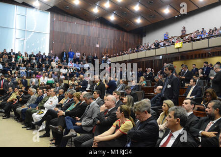 Porto Alegre, Brasile. 01 feb 2018. anno termine come vice Marlon Santos come presidente del gruppo. Credito: Omar de Oliveira/FotoArena/Alamy Live News Foto Stock