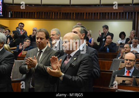 Porto Alegre, Brasile. 01 feb 2018. anno termine come vice Marlon Santos come presidente del gruppo. Credito: Omar de Oliveira/FotoArena/Alamy Live News Foto Stock