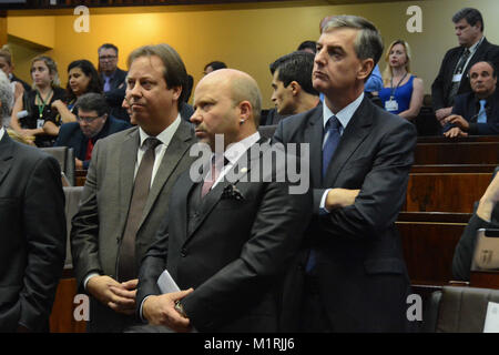 Porto Alegre, Brasile. 01 feb 2018. anno termine come vice Marlon Santos come presidente del gruppo. Credito: Omar de Oliveira/FotoArena/Alamy Live News Foto Stock