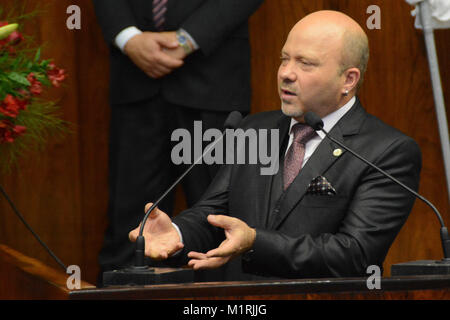 Porto Alegre, Brasile. 01 feb 2018. anno termine come vice Marlon Santos come presidente del gruppo. Credito: Omar de Oliveira/FotoArena/Alamy Live News Foto Stock