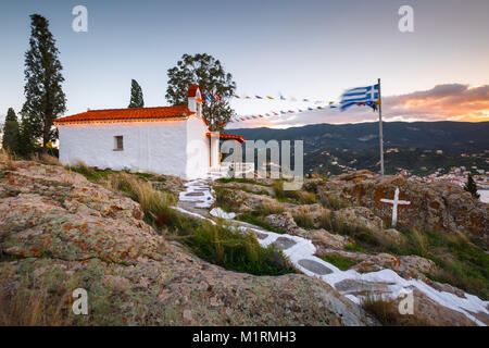 Saint Athanassios Chiesa di Chora di Poros Island, Grecia. Foto Stock