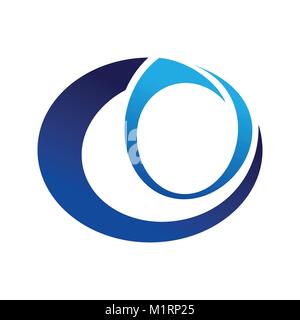 Abstract Blue Eye Symbol Vector Graphic Logo Design Illustrazione Vettoriale