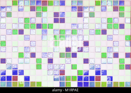 Background: piccolo bagno con mosaici di piastrelle / Solarizzazione effetto Foto Stock