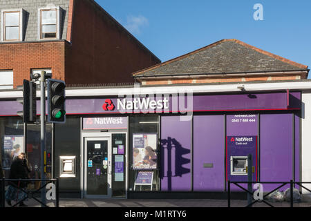 Natwest Bank ramo su un high street in Hampshire Foto Stock