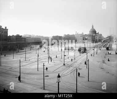 Williamsburg Bridge Plaza, Brooklyn, New York, Stati Uniti d'America, Detroit Publishing Company, 1906 Foto Stock