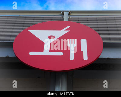 Mangiare e bere segno Foto Stock