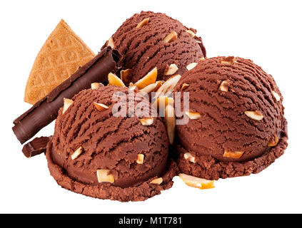 Cioccolato E MANDORLE Crema di ghiaccio(+percorso di clipping) Foto Stock