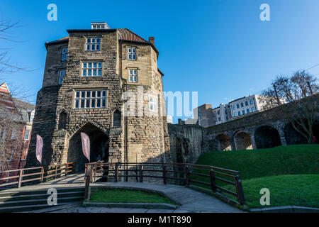 Newcastle di medievale Porta Nera, Newcastle upon Tyne, Regno Unito Foto Stock