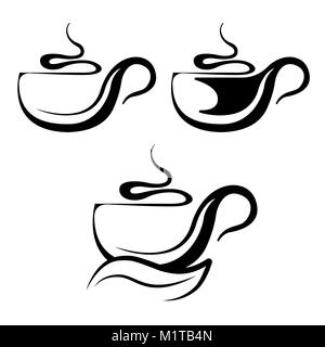 Logotipo di caffè. Stilizzata tazza da caffè icona. Illustrazione Vettoriale Illustrazione Vettoriale