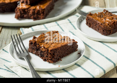 Double Dark Brownie al cioccolato pronto a mangiare Foto Stock