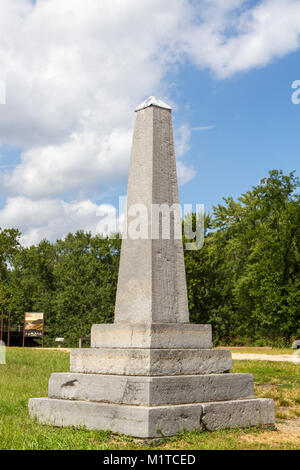 John Brown's Fort marcatore in Harper's Ferry National Historic Park, Jefferson county, West Virginia, Stati Uniti. Foto Stock