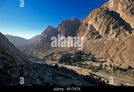 L'Egitto. Sint Katherine, Sinai dessert. Vista sul monastero Sint Katherine. Foto Stock