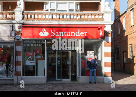 Esterno della banca di Santander Foto Stock