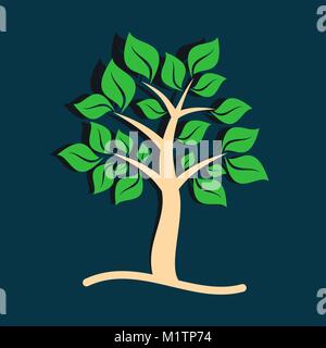 Bella struttura marrone con foglie verdi illustrazione vettoriale Illustrazione Vettoriale