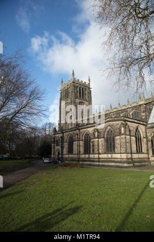 L'esterno di tutti i Santi Chiesa Parrocchiale, Loughborough, Leicestershire, Regno Unito - 1 Febbraio 2018 Foto Stock