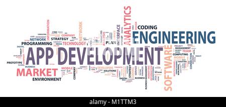 Sviluppo di applicazione banner. Concetto per la creazione di business di successo. Tipografia banner. Appartamento illustrazione vettoriale Illustrazione Vettoriale