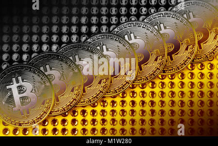 Bitcoins. Nuovo denaro virtuale. Foto Stock