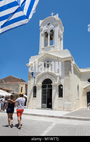 La chiesa di Nostra Signora degli Angeli, Nikiforou Foka, Città Vecchia, Rethymnon (Rethimno), Regione di Rethimno, Creta (Kriti), Grecia Foto Stock