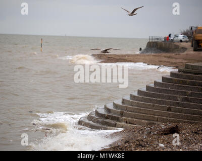 Sheerness, Kent, Regno Unito. 2° febbraio 2018. Regno Unito Meteo: un nuvoloso e ventoso pomeriggio a Sheerness. Credito: James Bell/Alamy Live News Foto Stock