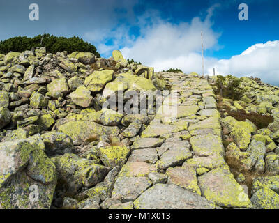 Mountain sentieri escursionistici in Krkonose o Monti dei Giganti, Cechia Foto Stock