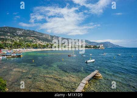 Francia, dipartimento Alpes-Maritime, Côte d'Azur, Baie des Fourmis, Saint-Jean-Cap-Ferrat, Beaulieu-sur-Mer Foto Stock