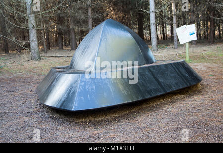 Rendlesham UFO trail, Rendlesham forest, Suffolk, Inghilterra, Regno Unito Foto Stock