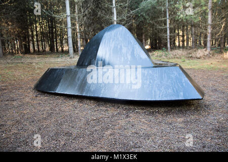 Rendlesham UFO trail, Rendlesham forest, Suffolk, Inghilterra, Regno Unito Foto Stock