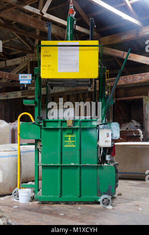 Woolshed interno, Glenburn, Wairarapa, Nuova Zelanda Foto Stock