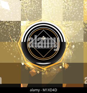 Grand nero dorato glitter cornice di spazio copia flying banner, illustrazione eps vettoriali10 Illustrazione Vettoriale