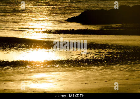 Tramonto, Titahi Bay, Porirua, Nuova Zelanda Foto Stock