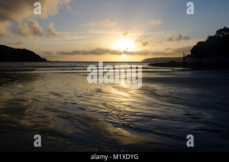 Tramonto, Titahi Bay, Porirua, Nuova Zelanda Foto Stock