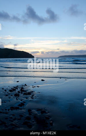 Tramonto, Titahi Bay, Porirua, Nuova Zelanda Foto Stock