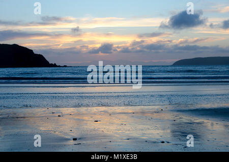 Tramonto, Titahi Bay, Porirua, Nuova Zelanda Foto Stock