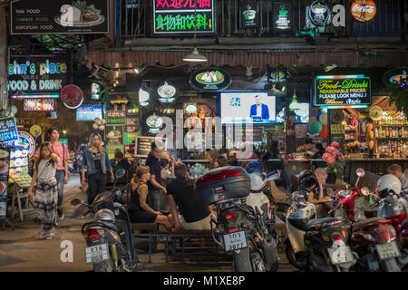Chiang Mai la vita notturna. Foto Stock