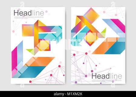 Moderno vettore modelli per brochure, volantini, rivista di copertura o una relazione in formato A4.Abstract Realizzazione brochure Illustrazione Vettoriale