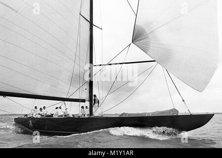 AJAXNETPHOTO.1980. SOLENT, Inghilterra. - Coppa America CHALLENGER - Cuor di leone (GBR) sulla vela prove. Foto : JONATHAN EASTLAND / AJAX REF:HDD YA 1979 01 Foto Stock