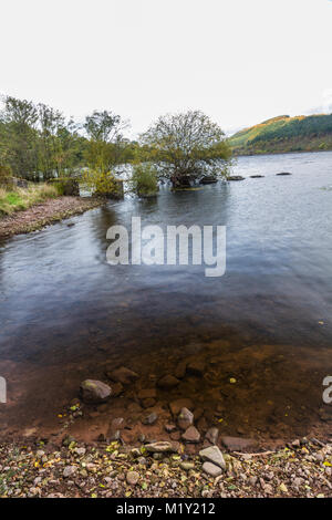 Anti-serbatoio cubetti da II Guerra Mondiale per impedire che la linea di invasione in acqua. Serbatoio di Elisabetta, Wales, Regno Unito. Foto Stock