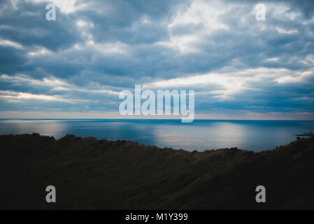 Sunrise a Seongsan Ilchulbong, Jeju Island, Corea del Sud Foto Stock