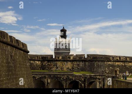 Il Morro Castello nella vecchia San Juan, Puerto Rico Foto Stock