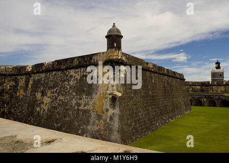 Il Morro Castello nella vecchia San Juan, Puerto Rico Foto Stock