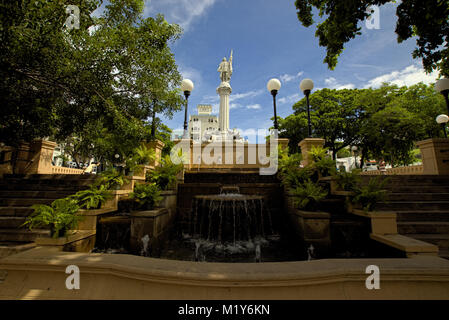 Plaza Colon Old San Juan, Puerto Rico Foto Stock