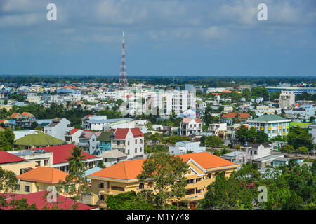 Long Xuyen, Vietnam - il Sep 1, 2017. Vista aerea di Long Xuyen, Vietnam. Long Xuyen è la seconda città più grande nel Delta del Mekong del Vietnam. Foto Stock