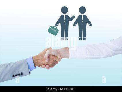 Handshake con la gente di affari icona riunione Foto Stock