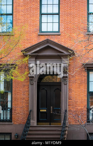 Il vecchio edificio di appartamenti in Greenwich Village, Manhattan New York City Foto Stock