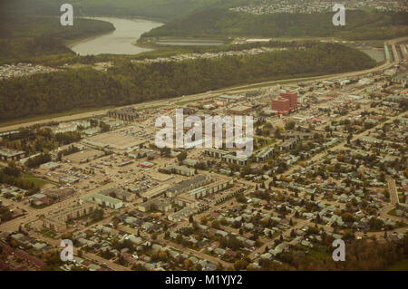 Vista aerea di Fort McMurray,Alberta, Canada. Foto Stock