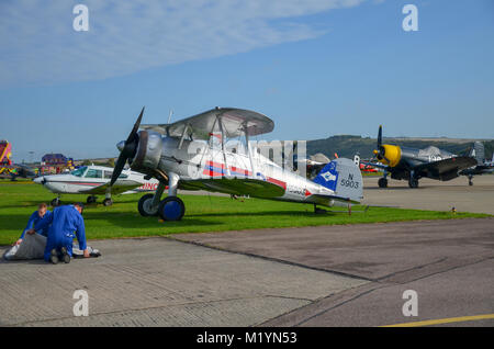 Gloster Gladiator all'aeroporto di Shoreham Foto Stock