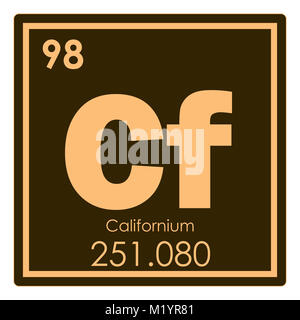 Californio elemento chimico tavola periodica simbolo della scienza Foto Stock